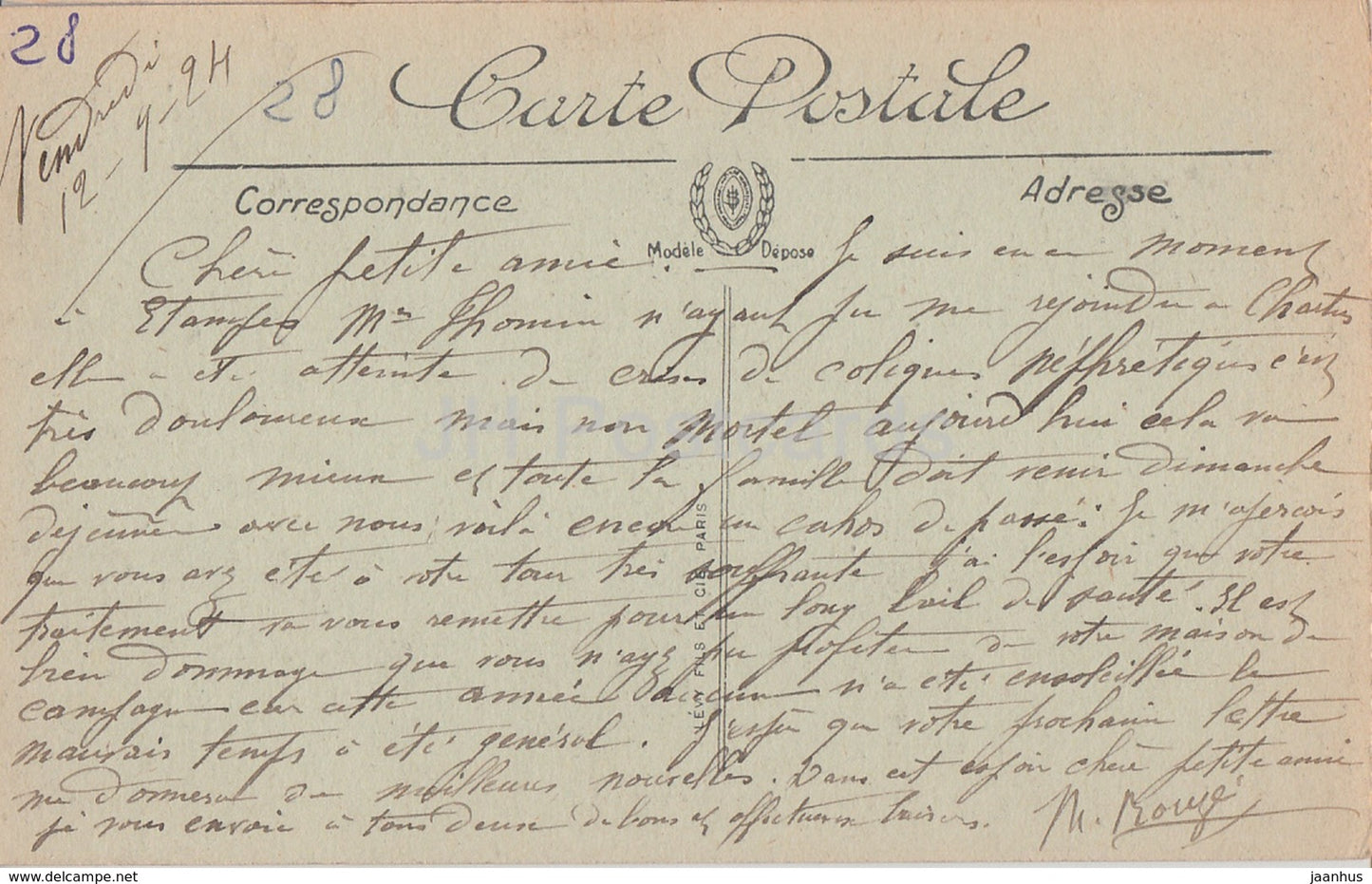 Chartres - La Cathédrale - Portail Royal - cathédrale - 13 - carte postale ancienne - 1924 - France - occasion