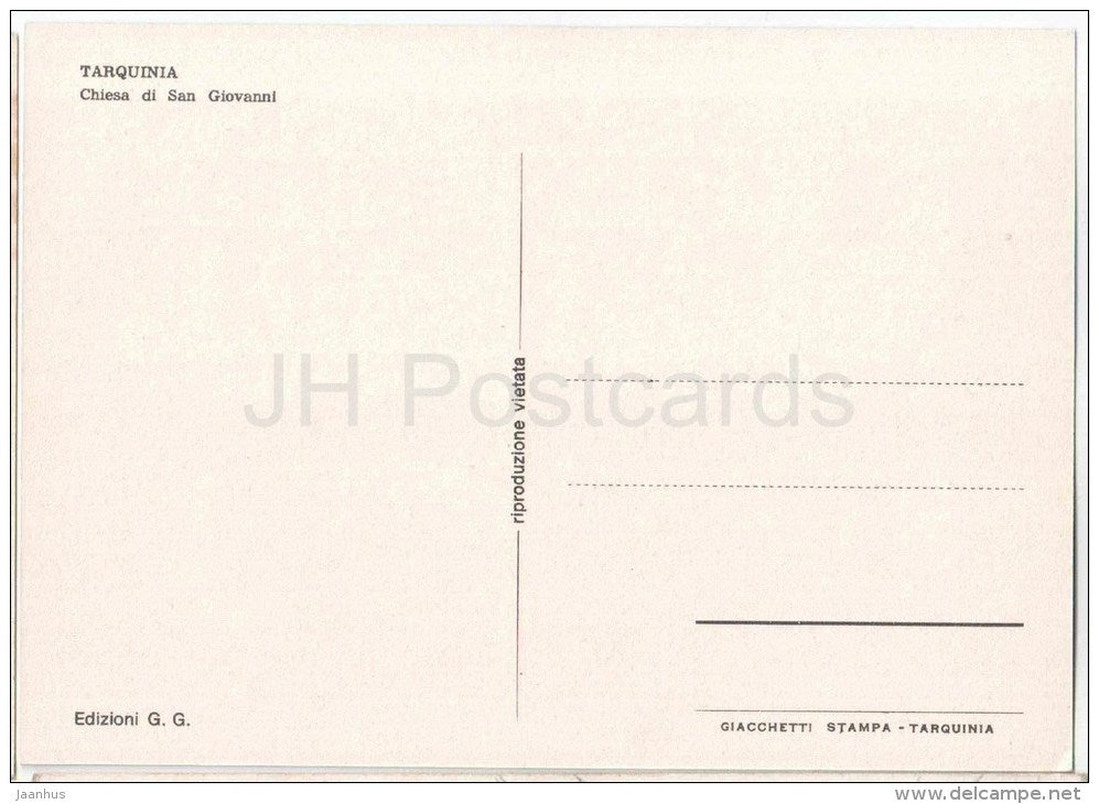Chiesa di San Giovanni - church - Tarquinia - Viterbo - Lazio -Italia - Italy - unused - JH Postcards