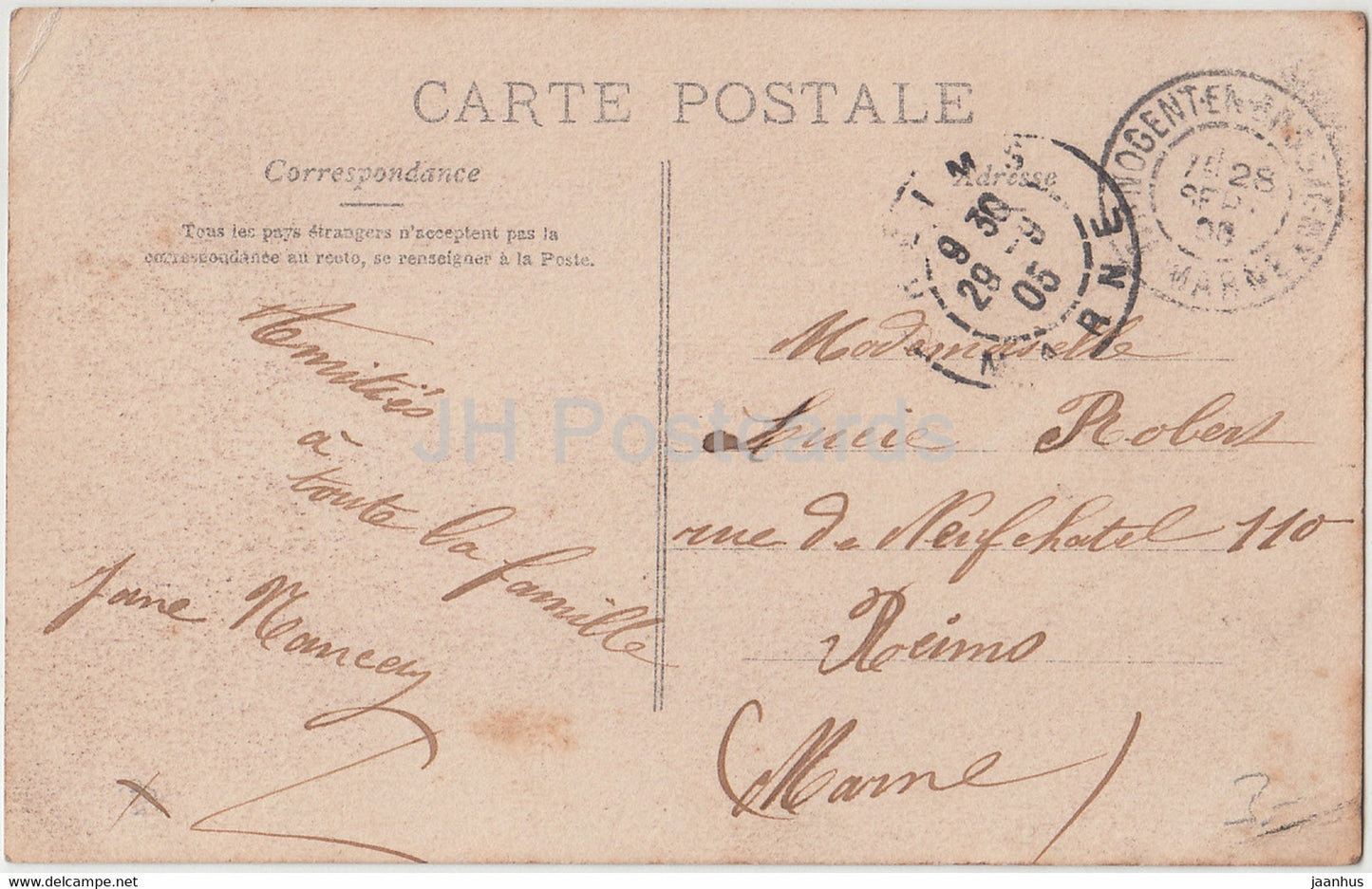 boy - angel - cart - children - 3.139 - Le Normand Photo - old postcard - France - 1905 - used