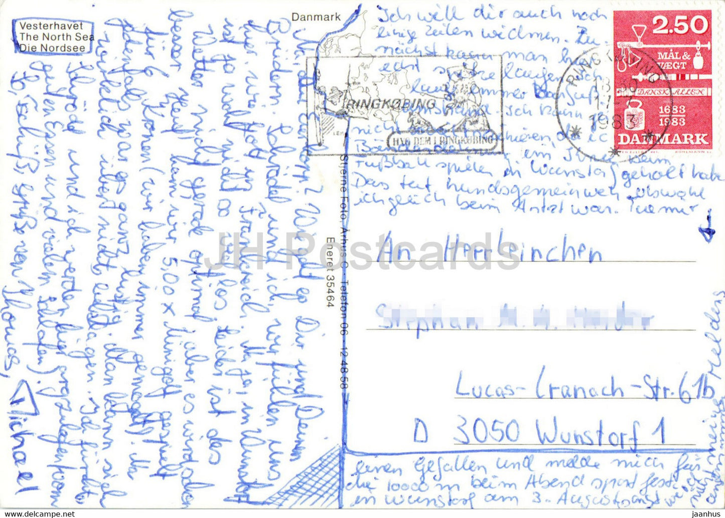 Vesterhavet - The North Sea - sea - beach - map - multiview - 1983 - Denmark - used