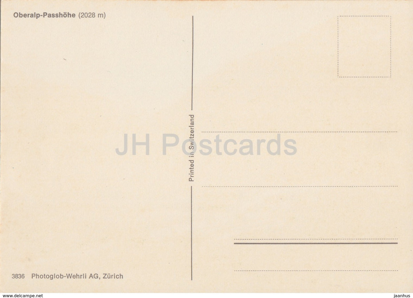 Oberalp Passhohe 2028 m - 3836 - Switzerland - unused