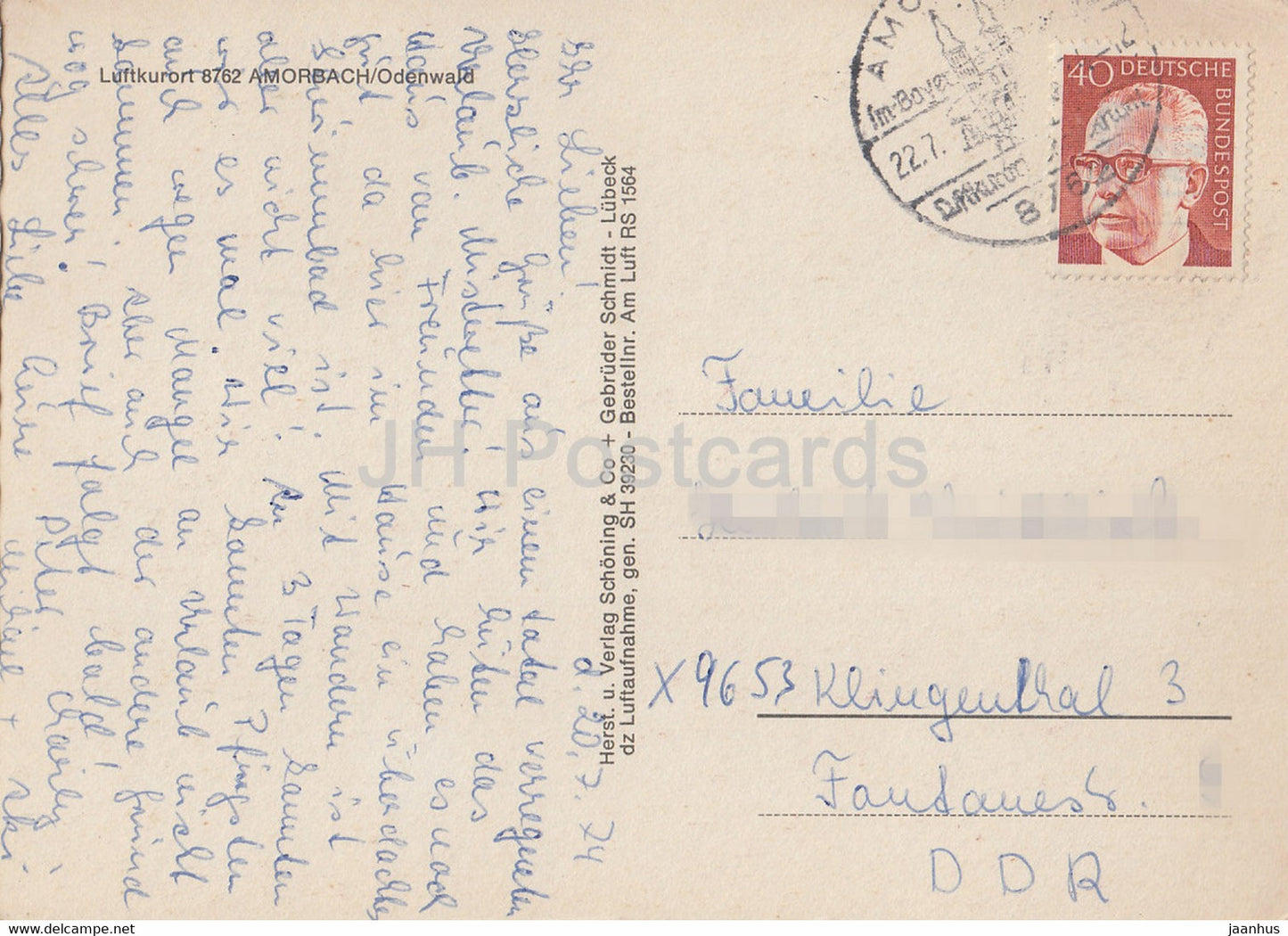 Luftkurort 8762 Amorbach - 1974 - Germany - used