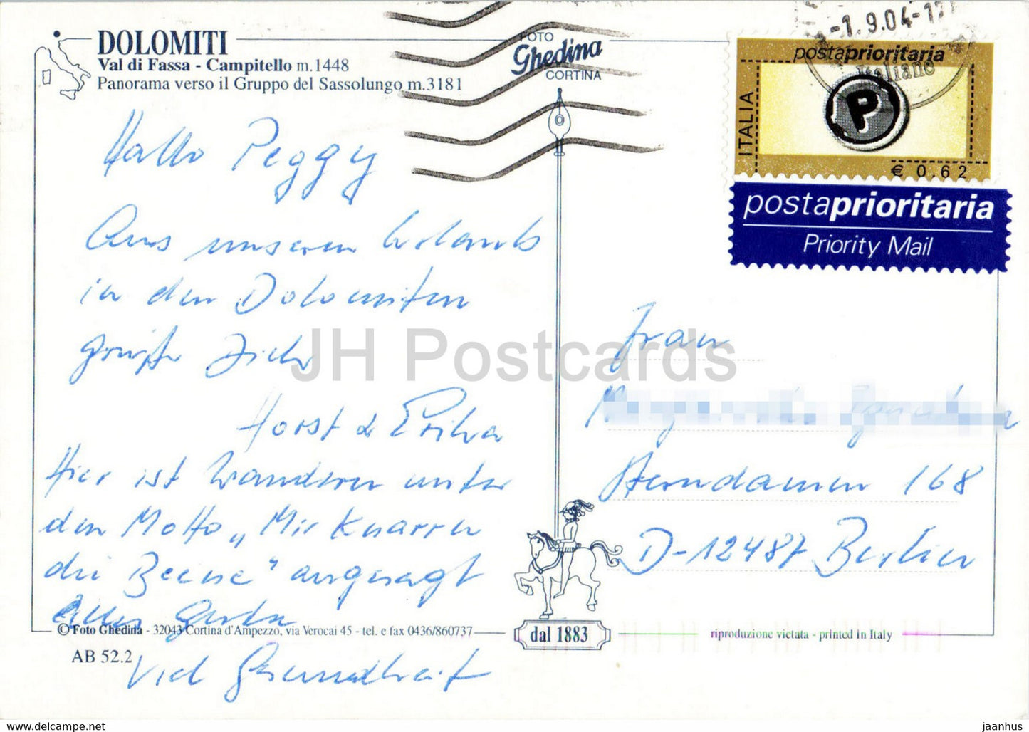 Dolomiti - Campitello - Val di Fassa - Panorama verso il del Sassolungo - 2004 - Italy - used