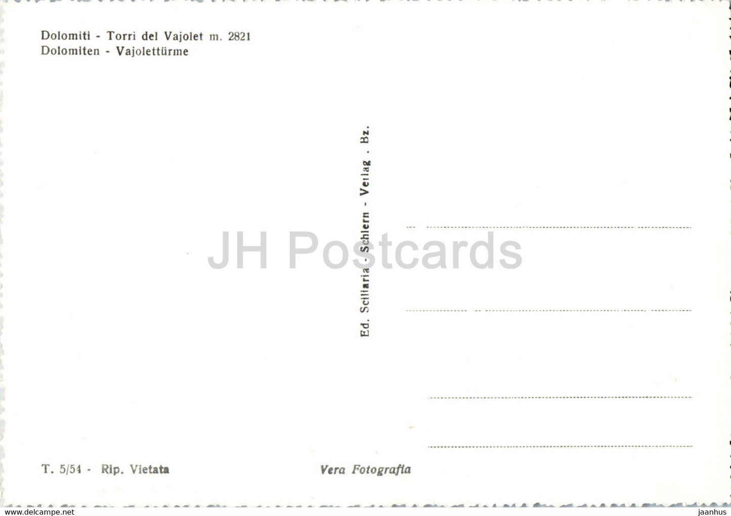 Dolomiti - Torri del Vajolet - Vajoletturme - old postcard - Italy - unused