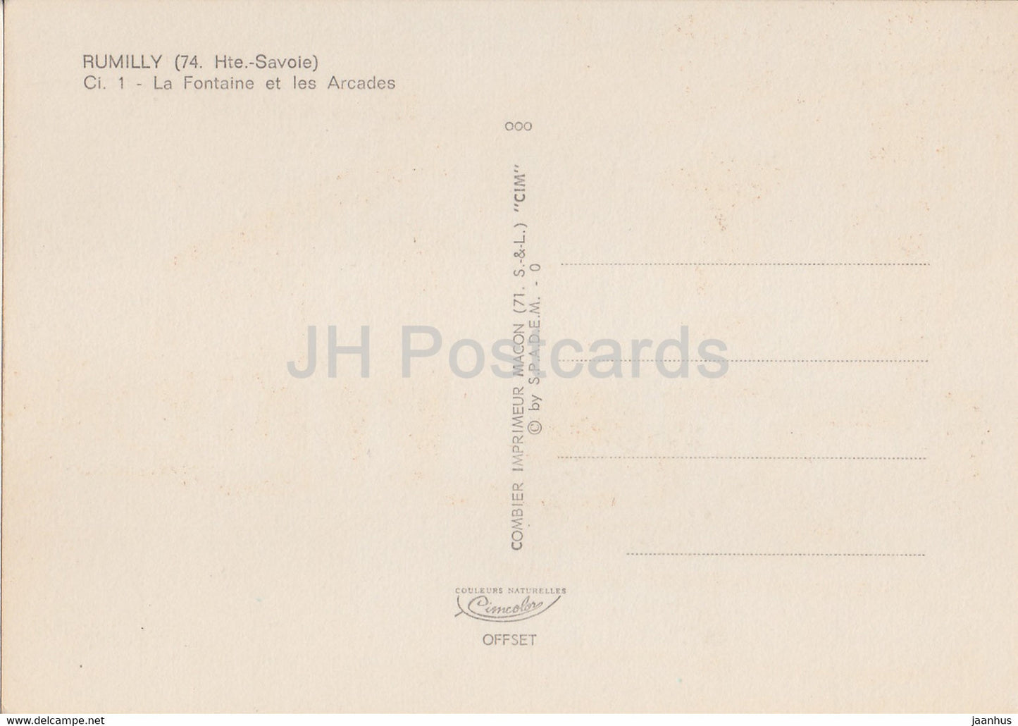 Rumilly - La Fontaine et les Arcades - car - France - unused
