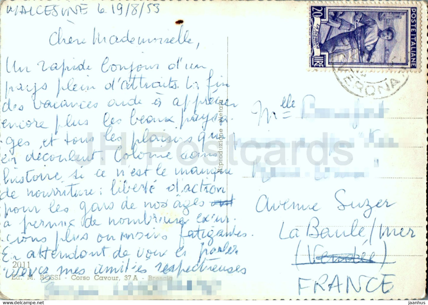 Lago di Garda - Malcesine e Monte Baldo - 2011 - carte postale ancienne - 1953 - Italie - utilisé