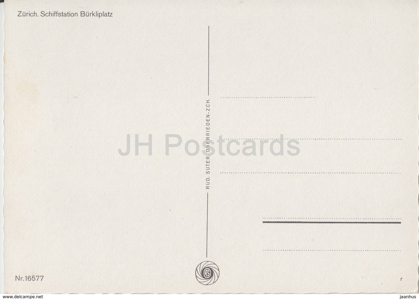 Zurich - Schiffstation Burkliplats - ship - MS Helvetia - special seal - 16577 - Switzerland - unused