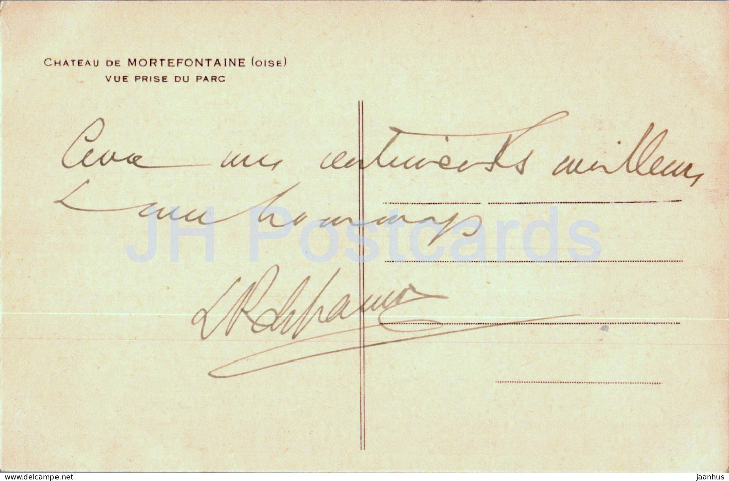 Chateau de Mortefontaine - Vue prise du Parc - castle - 5 - old postcard - France - used