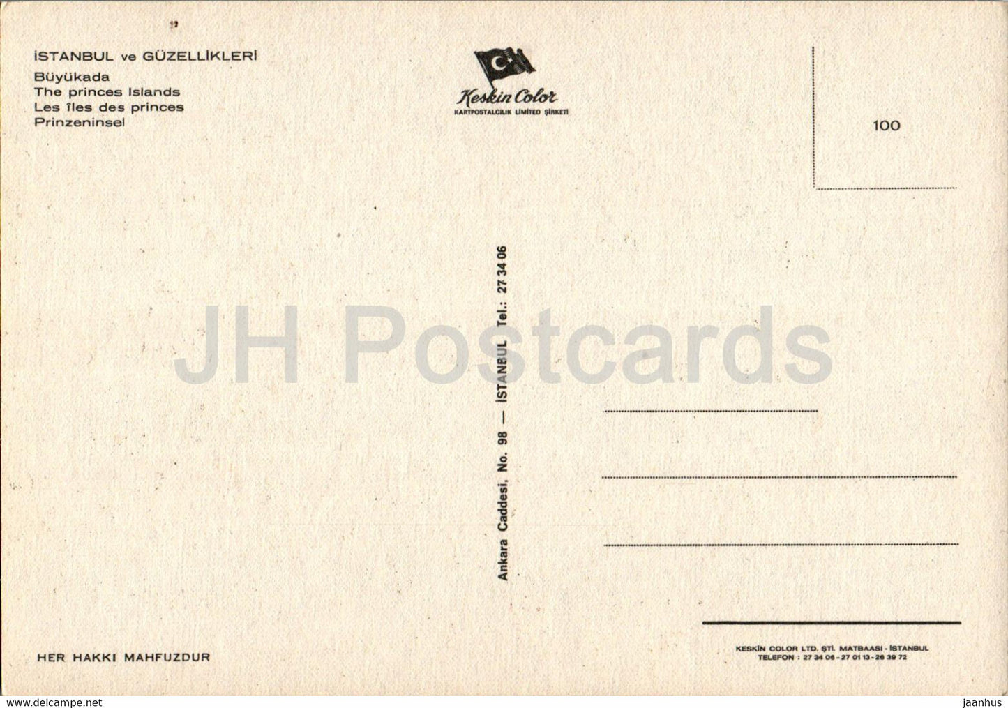 Istanbul - The Princes islands - 100 - Turkey - unused