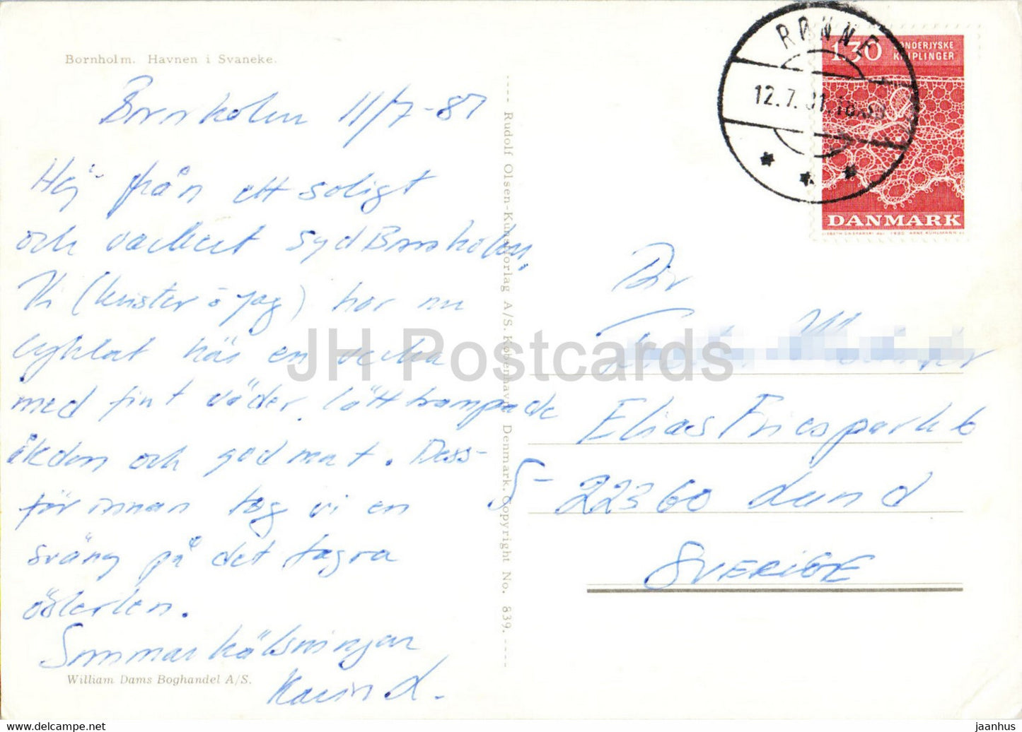 Bornholm - the harbor in Svaneke - boat - ship - 1987 - Denmark - used