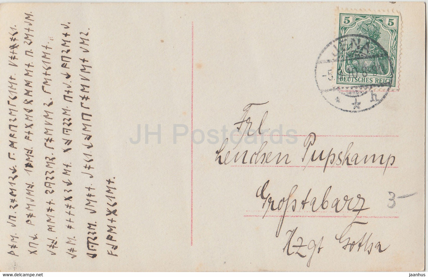 femme - lettre runique - 2580/2 - carte postale ancienne - 1910 - occasion