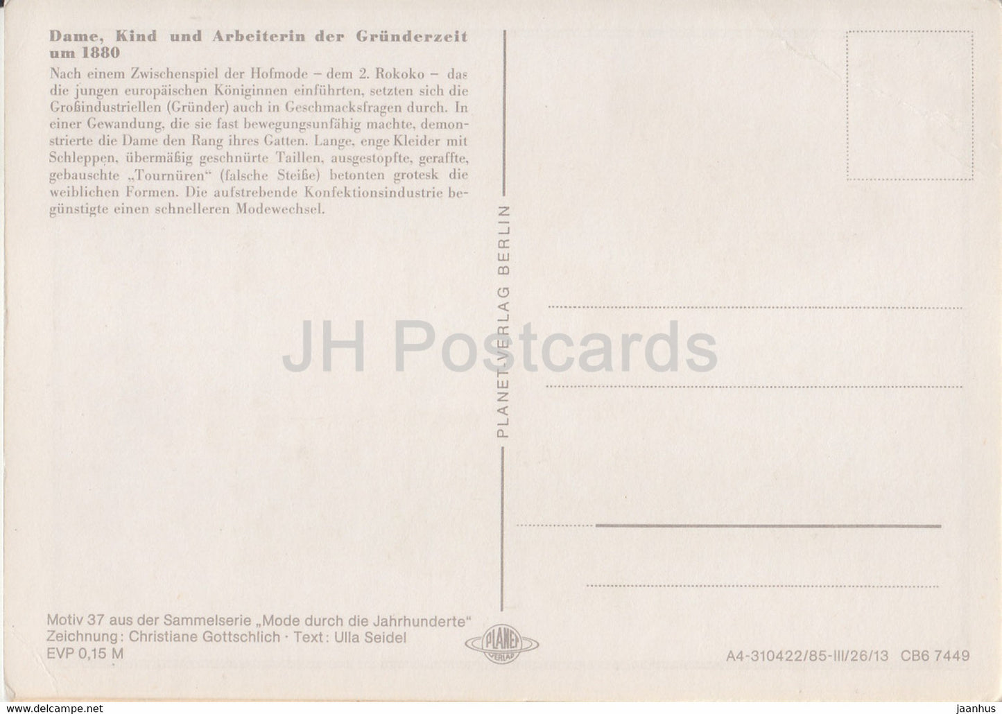 Eklektizismus - Éclectisme - Dame - Genre - Arbeiterin - Enfant - Travailleur - mode - Allemagne - inutilisé