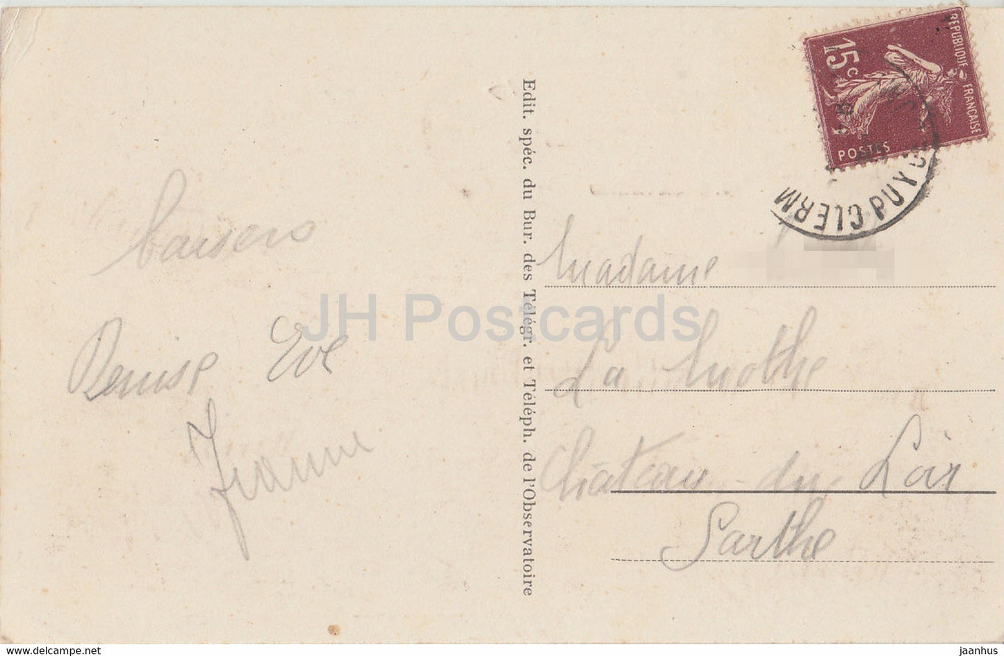 Le Puy de Dome - Vue de la Font de L'Arbre - old postcard - France - used