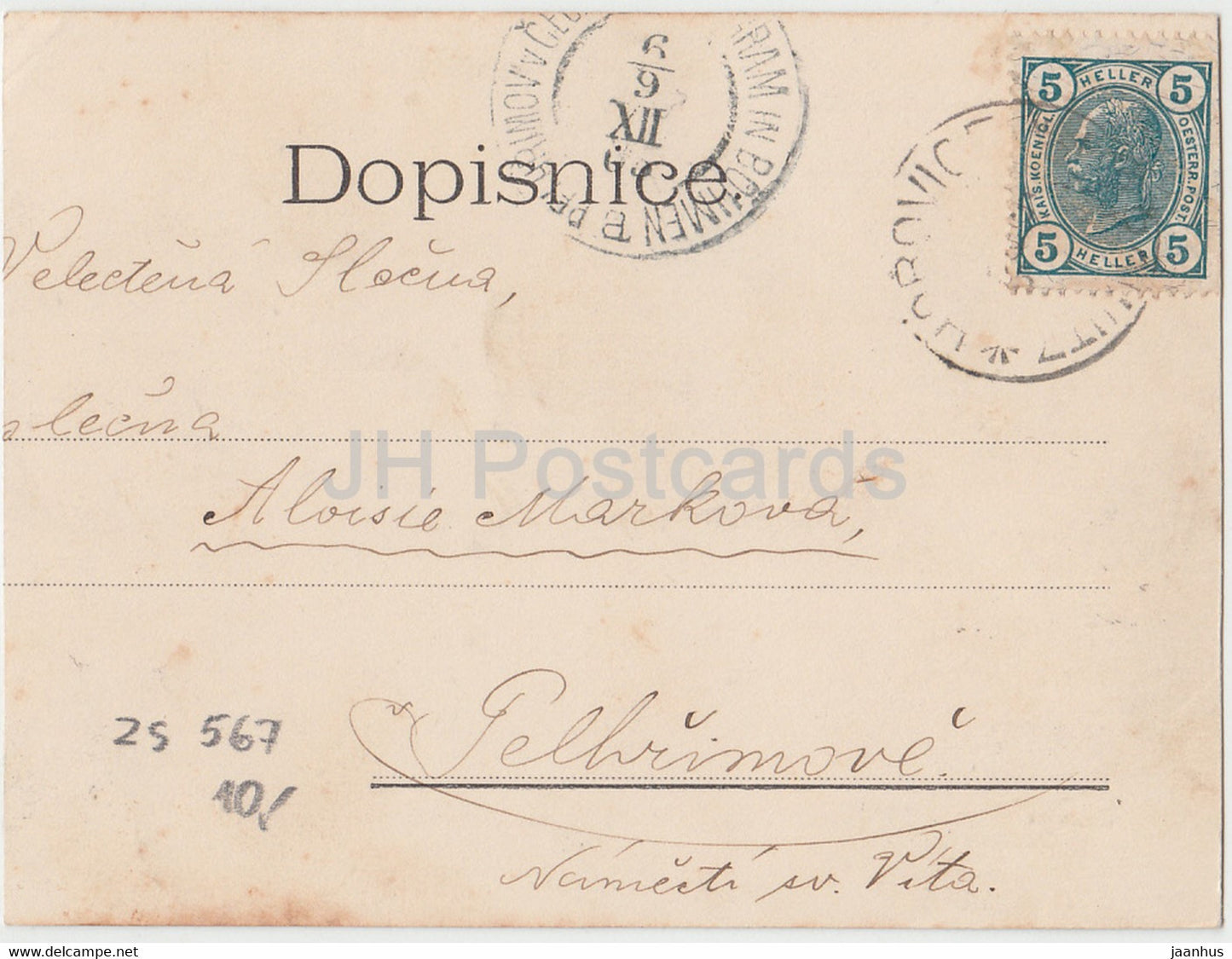 Pozdrav z Horovic - Horovice - 590 - old postcard - Czech Republic - used