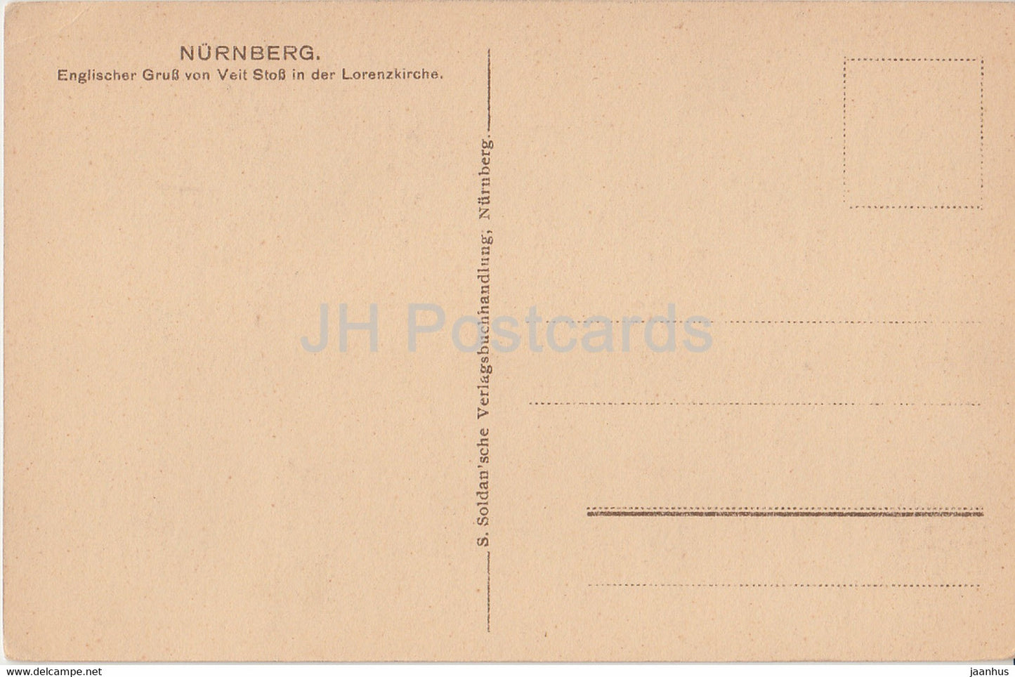 Nurnberg - Englischer Gruss von Veit Stoss in der Lorenzkirche - church - old postcard - Germany - unused