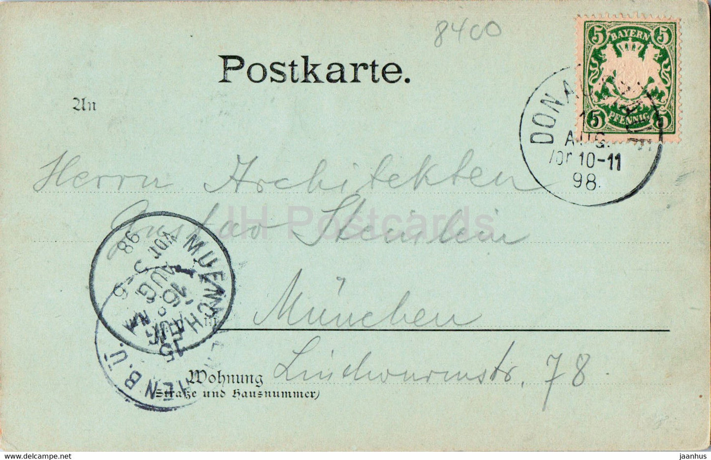 Gruss von der Walhalla - old postcard - 1898 - Germany - used
