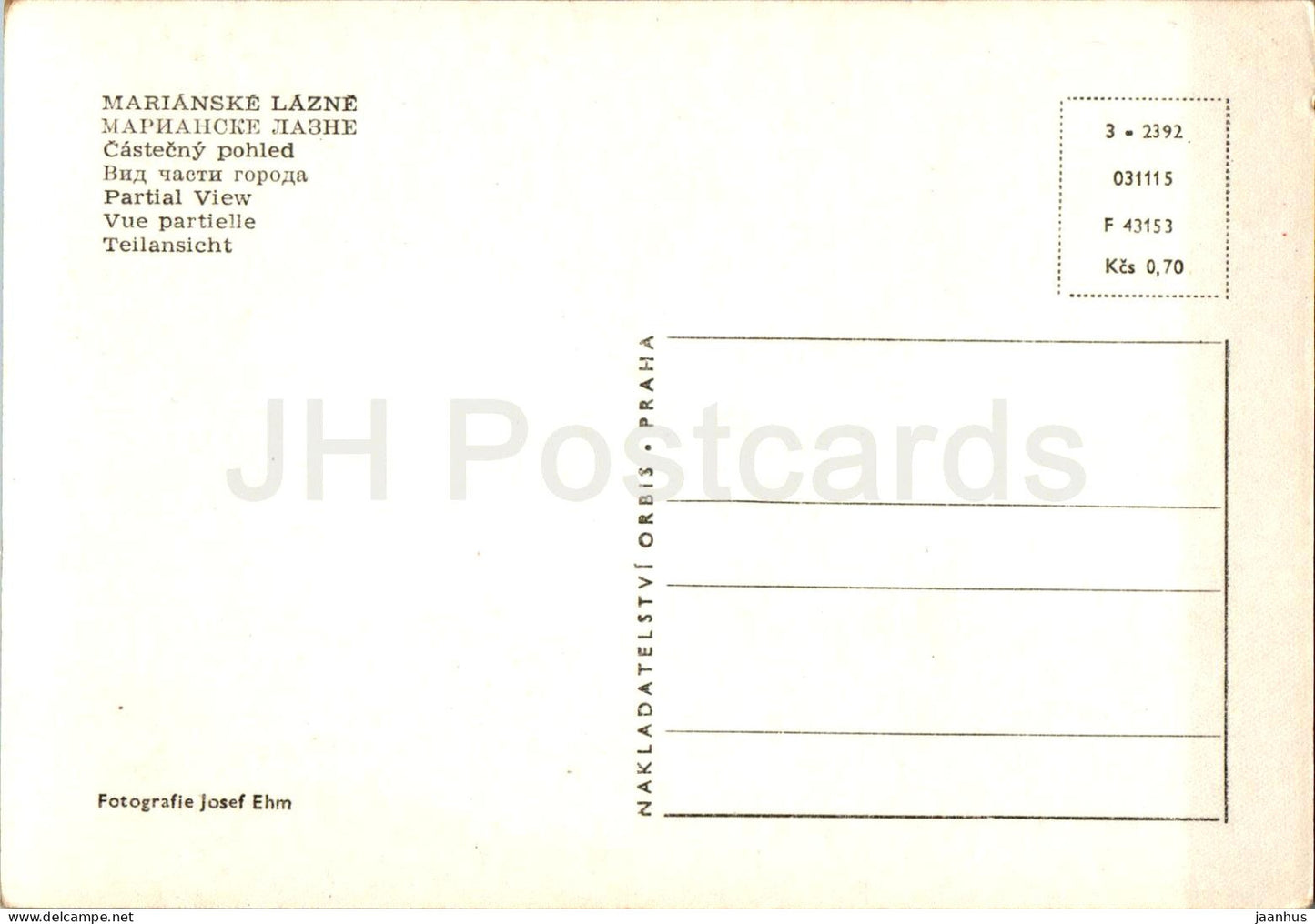 Marianske Lazne - Castecny pohled - Partial view - Czech Republic - Czechoslovakia - unused