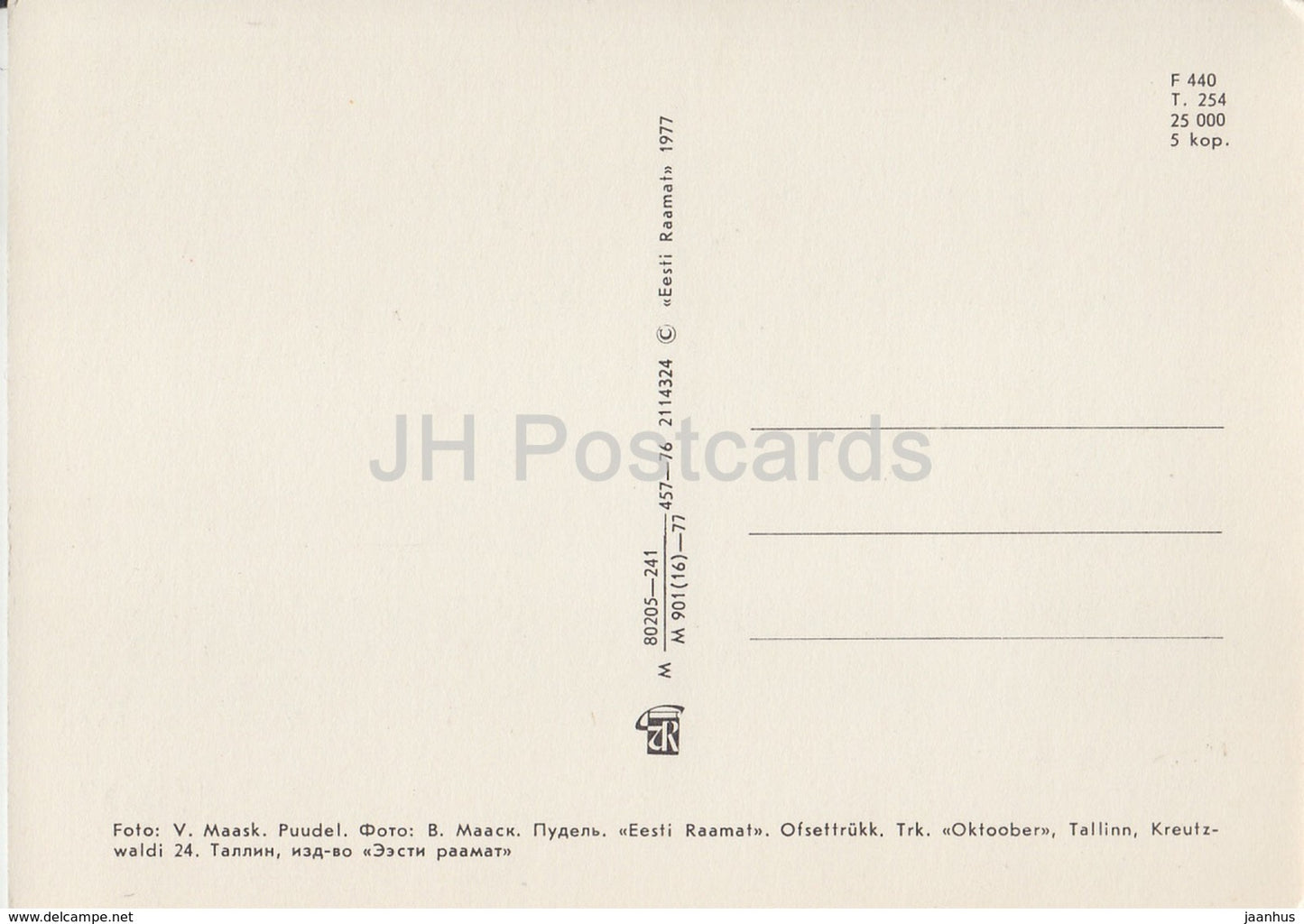 Caniche et fille - chien - 1977 - Estonie URSS - inutilisé