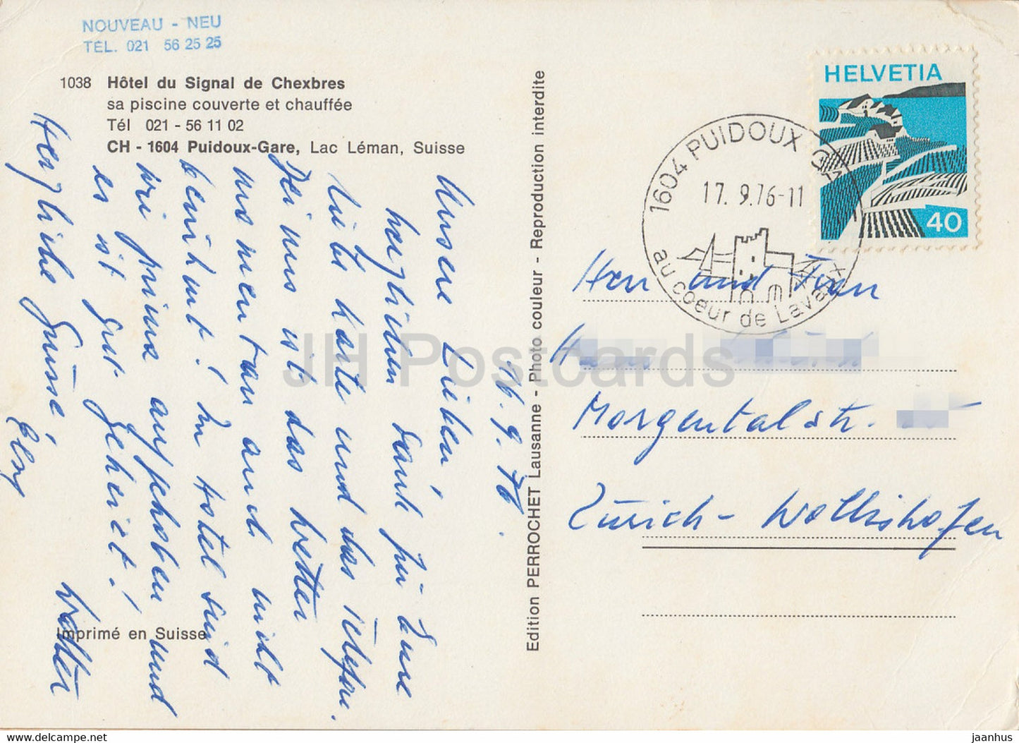 hotel du Signal de Chexbres - 1038 - 1976 - Switzerland - used