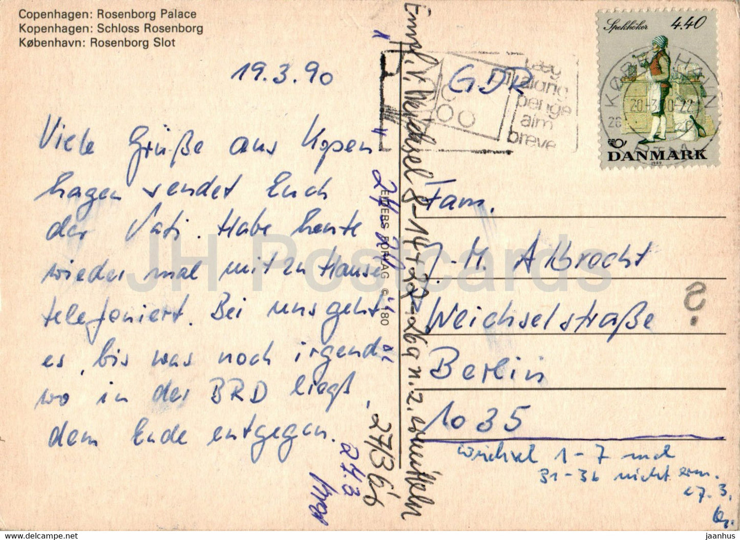 Copenhagen - Kopenhagen - Rosenborg Palace - 1990 - Denmark - used