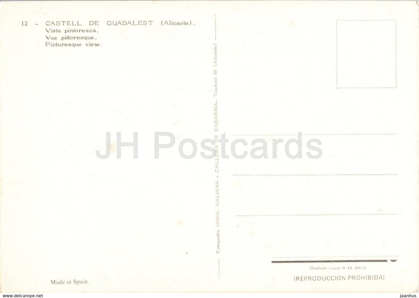 Castell de Guadalest - Vista Pintoresca - Burg - Aussicht - 12 - Spanien - unbenutzt