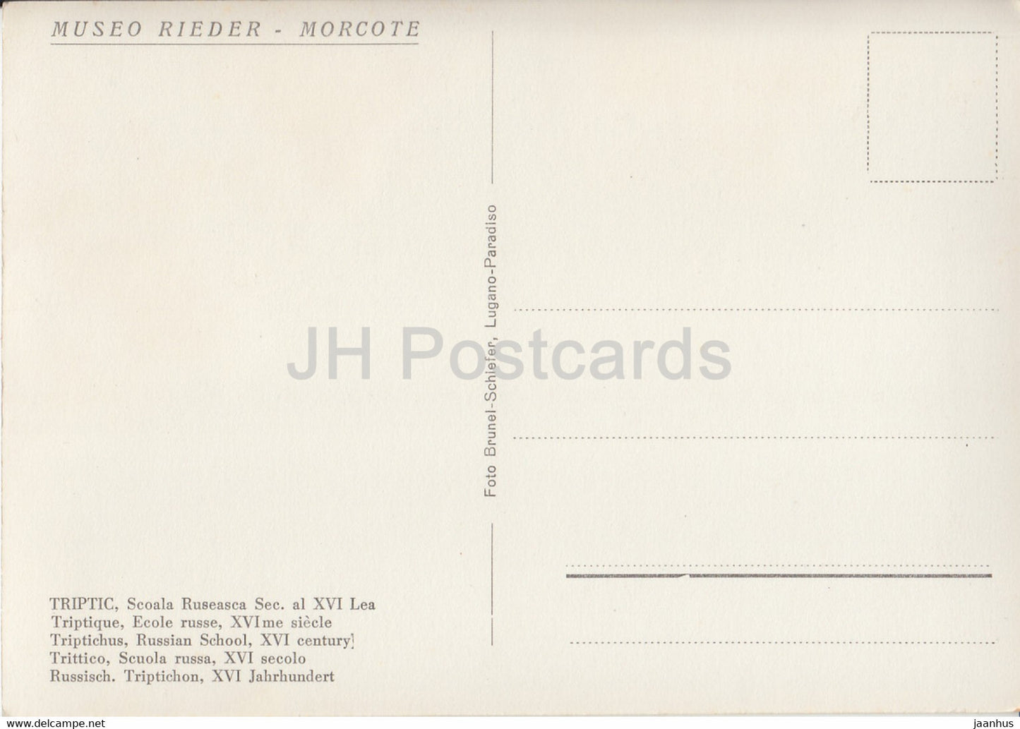 Triptichus - Russische Schule - Ikone - Museo Rieder - Morcote - Schweiz - unbenutzt