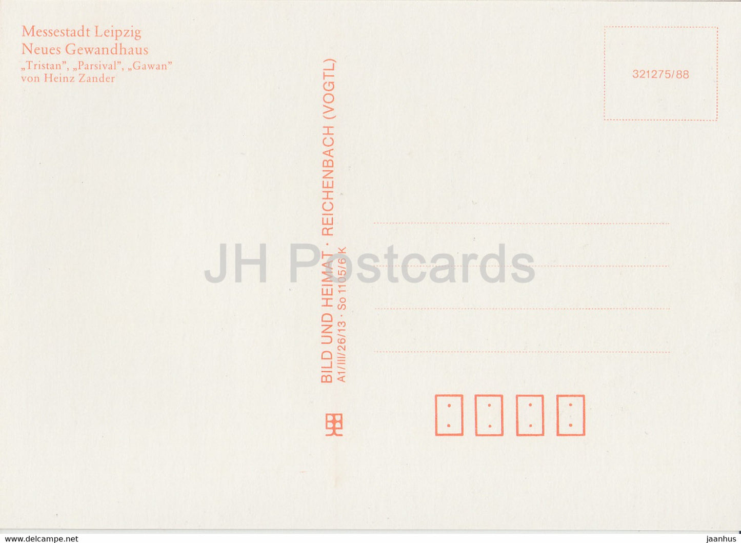 Leipzig - Tristan - Parsival - Gawan by Heinz Zander - art - Neues Gewandhaus Leipzig - DDR Germany - unused