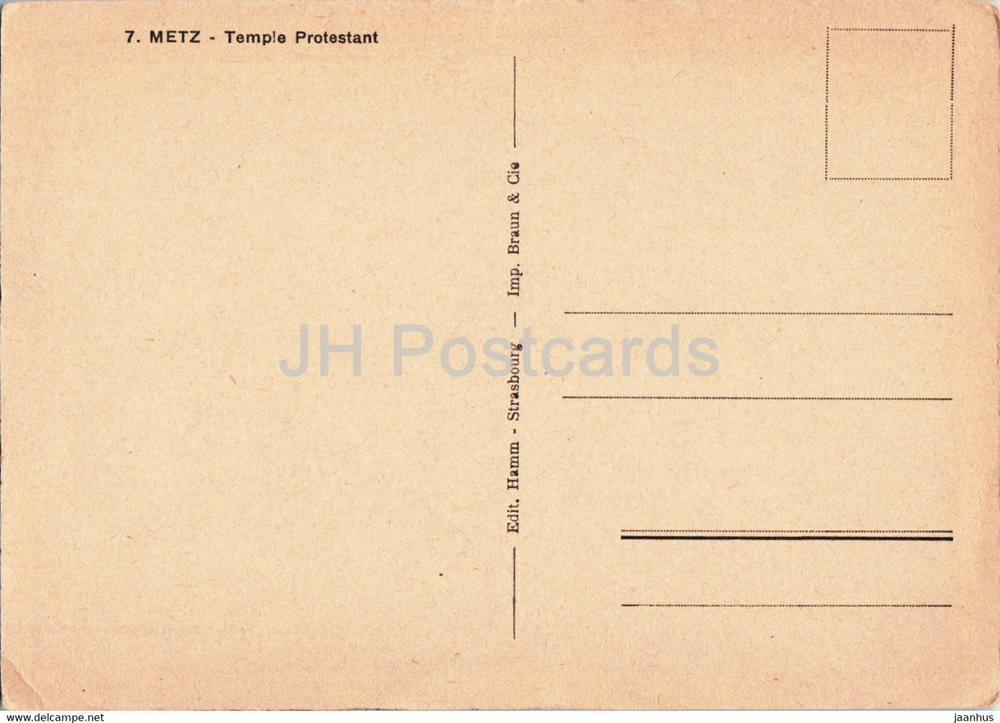 Metz - Temple Protestant - 7 - old postcard - France - unused