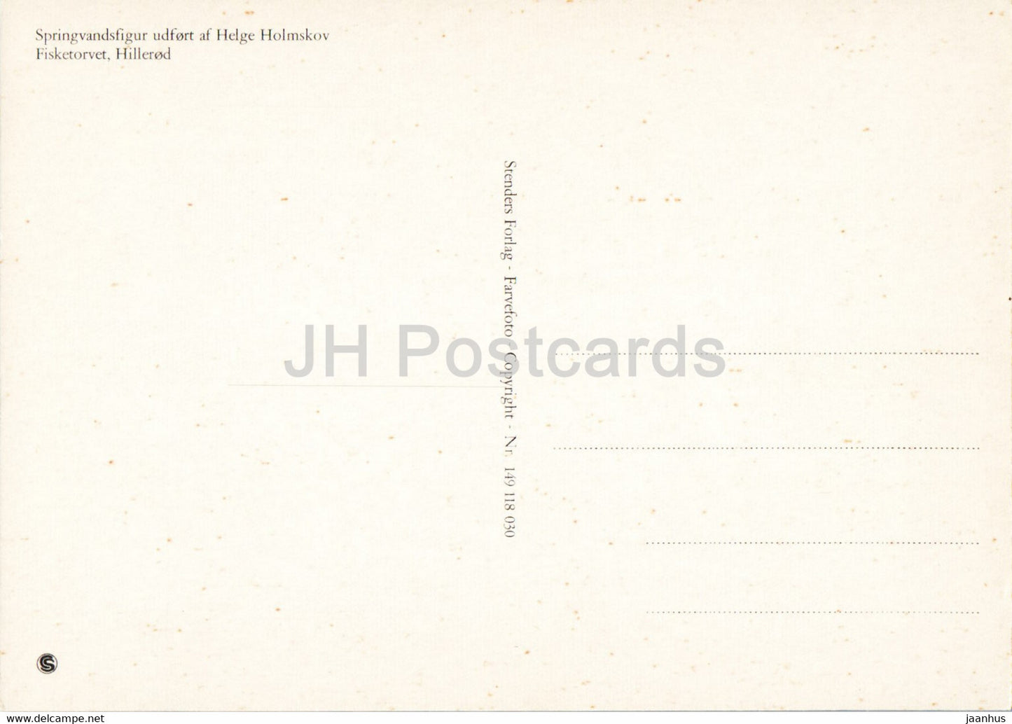 Hillerod - Fisketorvet - Fountain figure made by Helge Holmskov - Denmark - unused