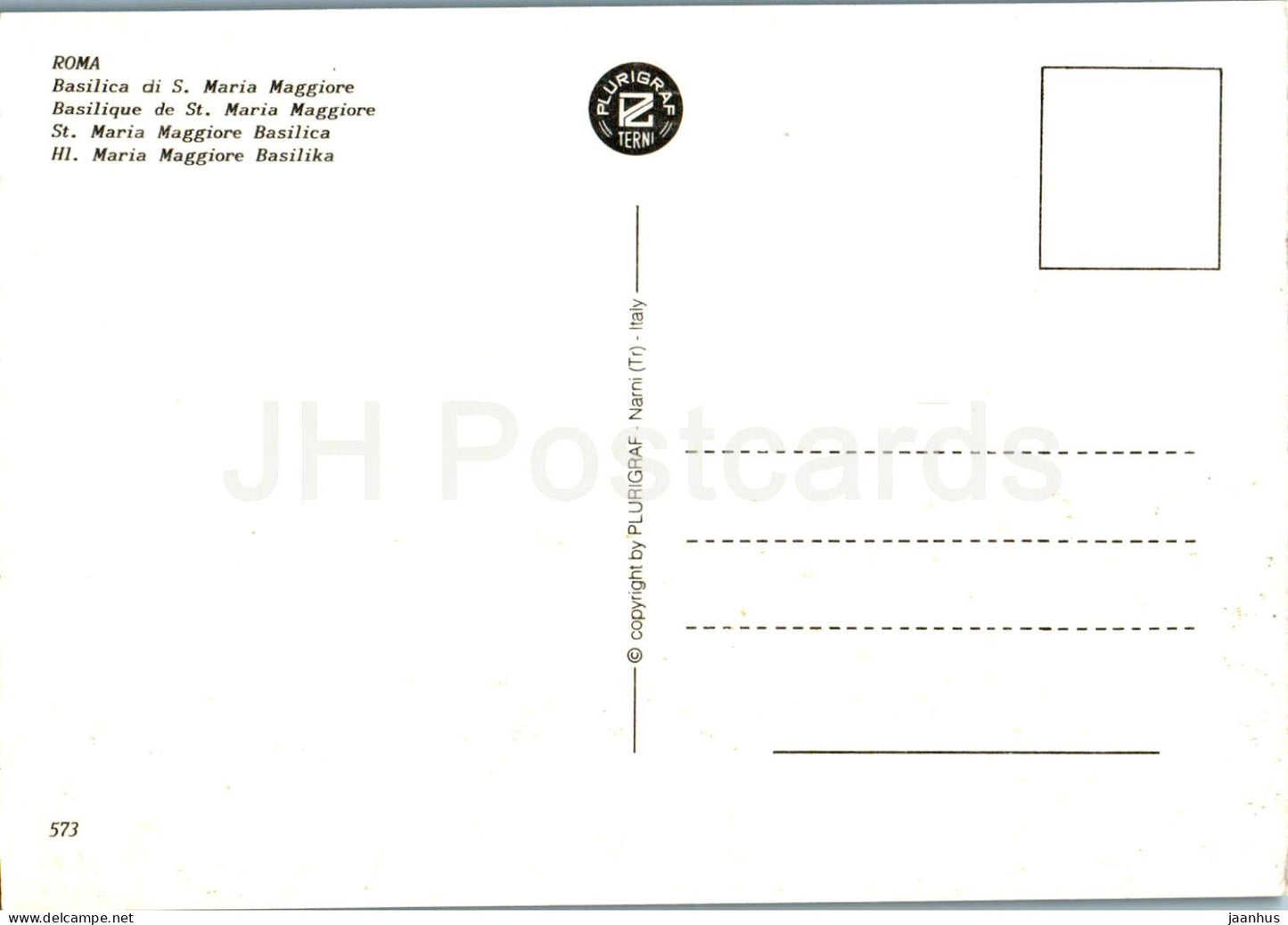 Roma - Rome - Basilique de S Maria Maggiore - basilique - 573 - Italie - inutilisé