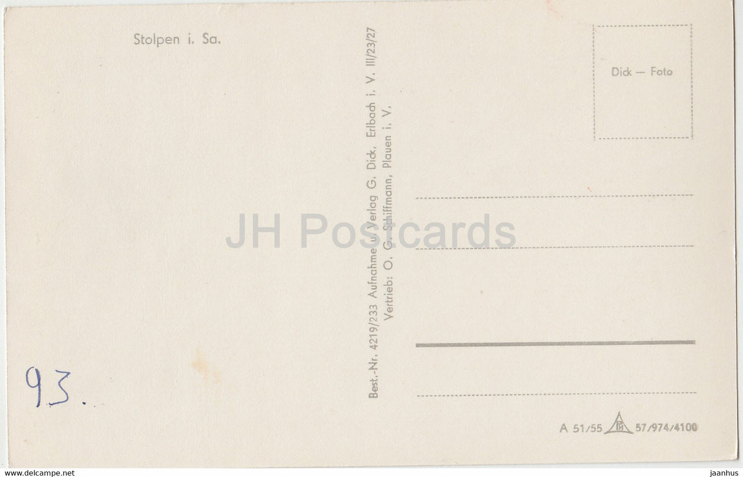 Stolpen i Sa - Markt - Burgruine - Coselturm - Allemagne DDR - inutilisé