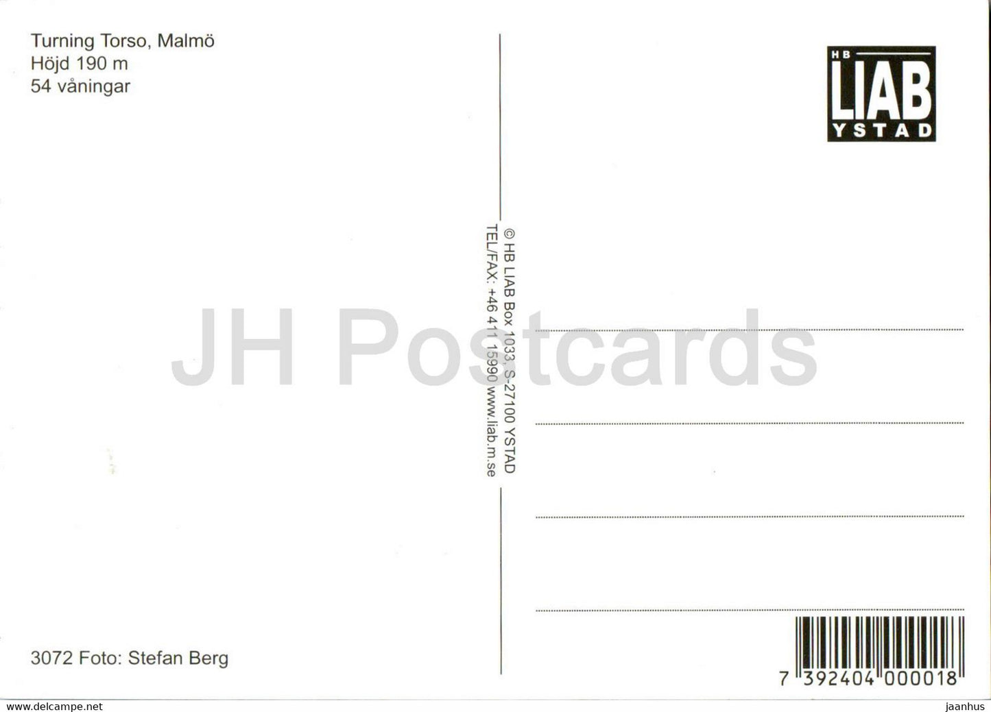 Malmo - Turning Torso - 3072 - Sweden - unused