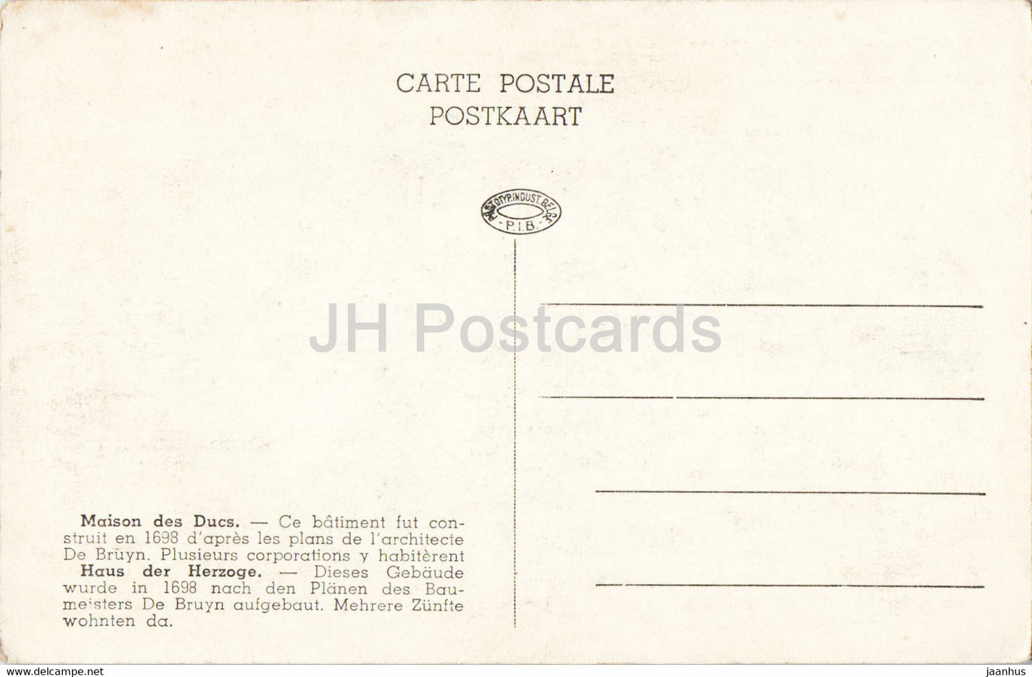 Bruxelles - Bruxelles - Maison des anciens Ducs de Brabant - ancienne Bourse - carte postale ancienne - Belgique - inutilisée