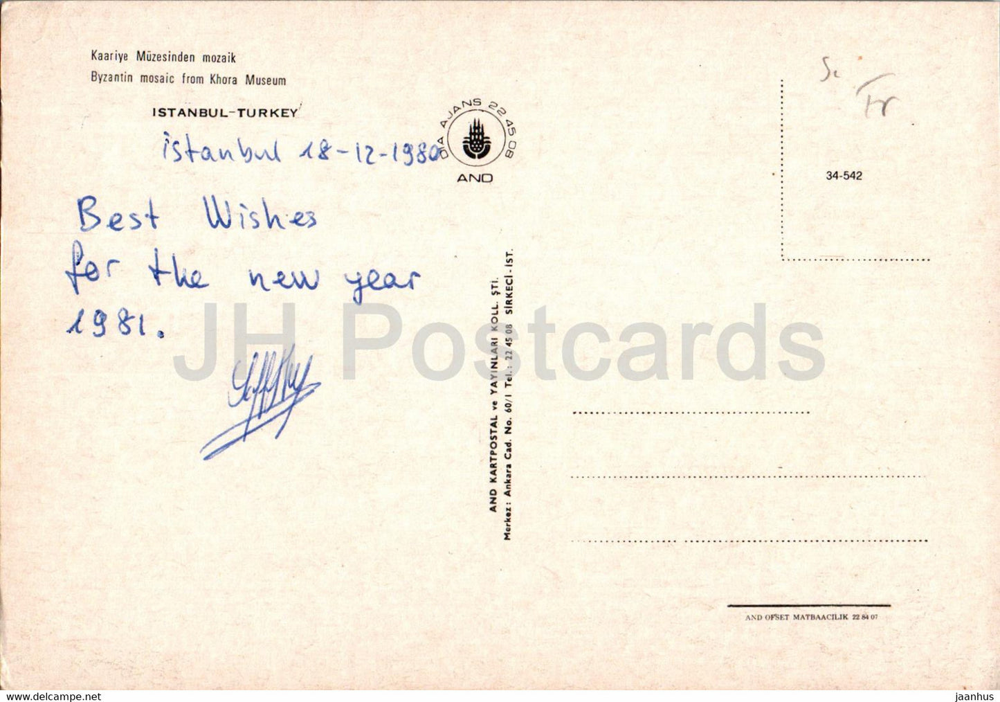 Istanbul - Byzantin mosaic from Khora Museum - 1980 - Turkey - used