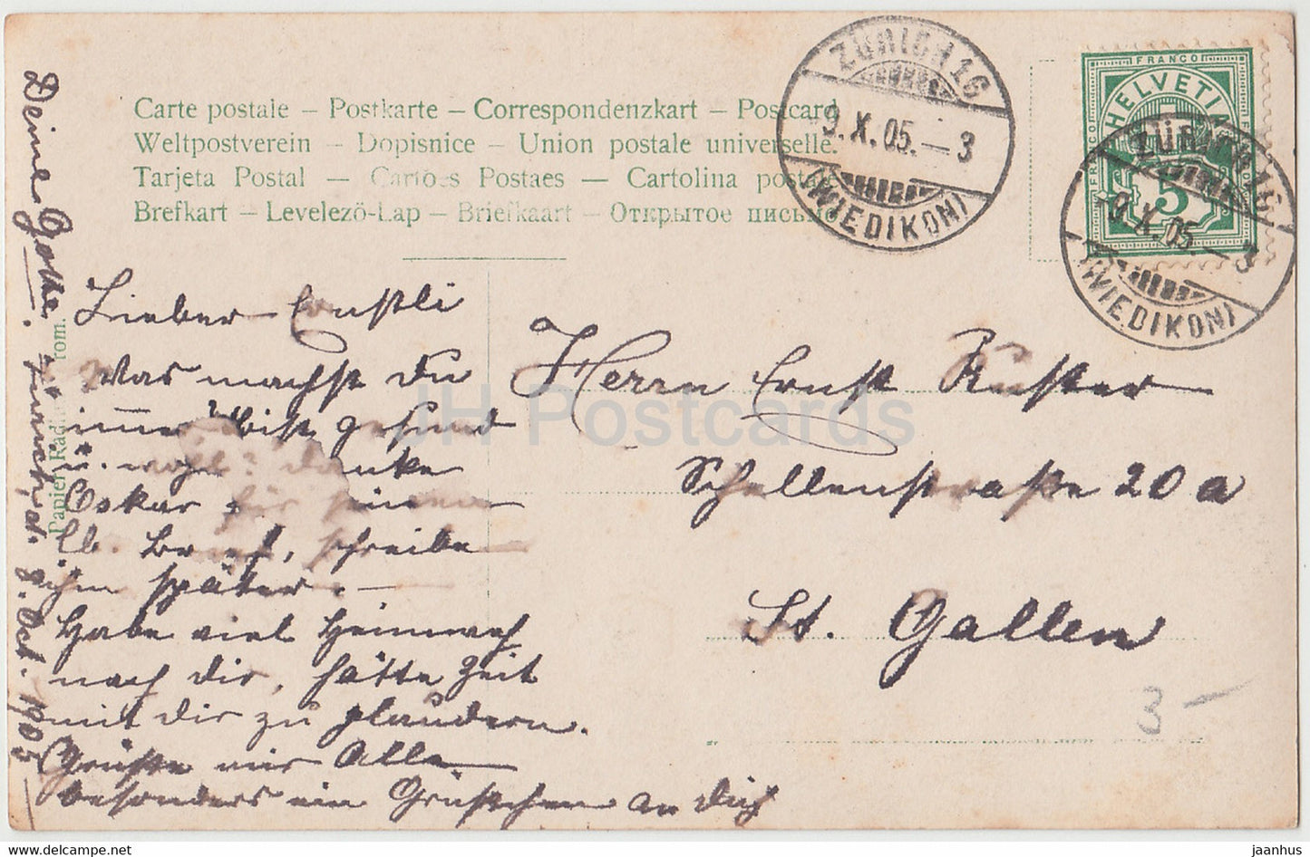 enfant mangeant - enfants - 3159/4 - carte postale ancienne - 1905 - Allemagne - utilisé