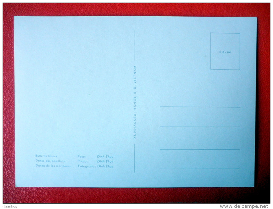 Butterfly Dance , 1 - Vietnamese Folk Dance - folk costumes - old postcard - Vietnam - unused - JH Postcards