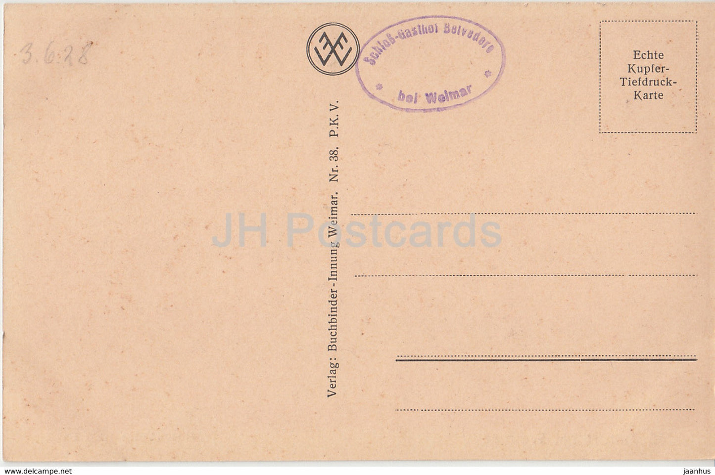 Schloss Tiefurt bei Weimar - Rosentempel im Park - 38 - old postcard - Germany - unused