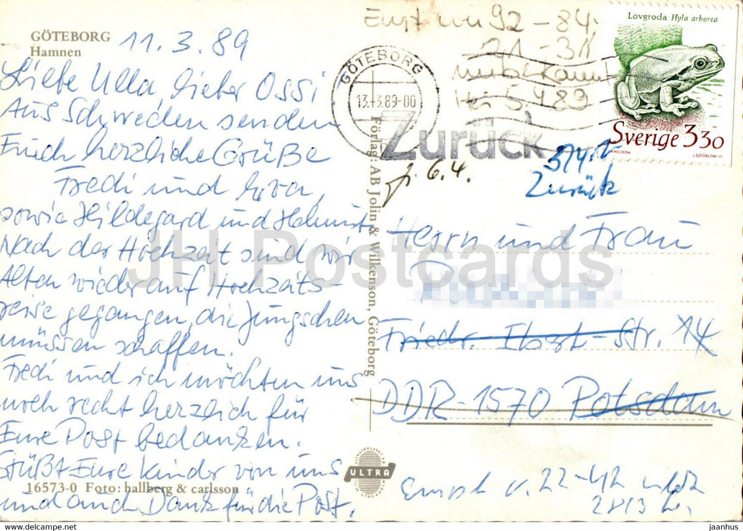 Goteborg - Hamnen - port - navire Viking - bateau - multiview - 1989 - Suède - utilisé