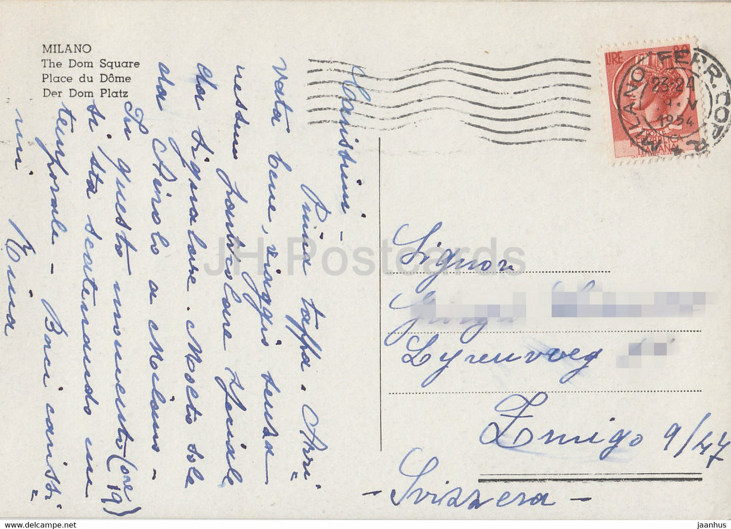 Milano - Milan - Piazza Duomo - The Dom Square - 23 - old postcard - 1954 - Italy - used