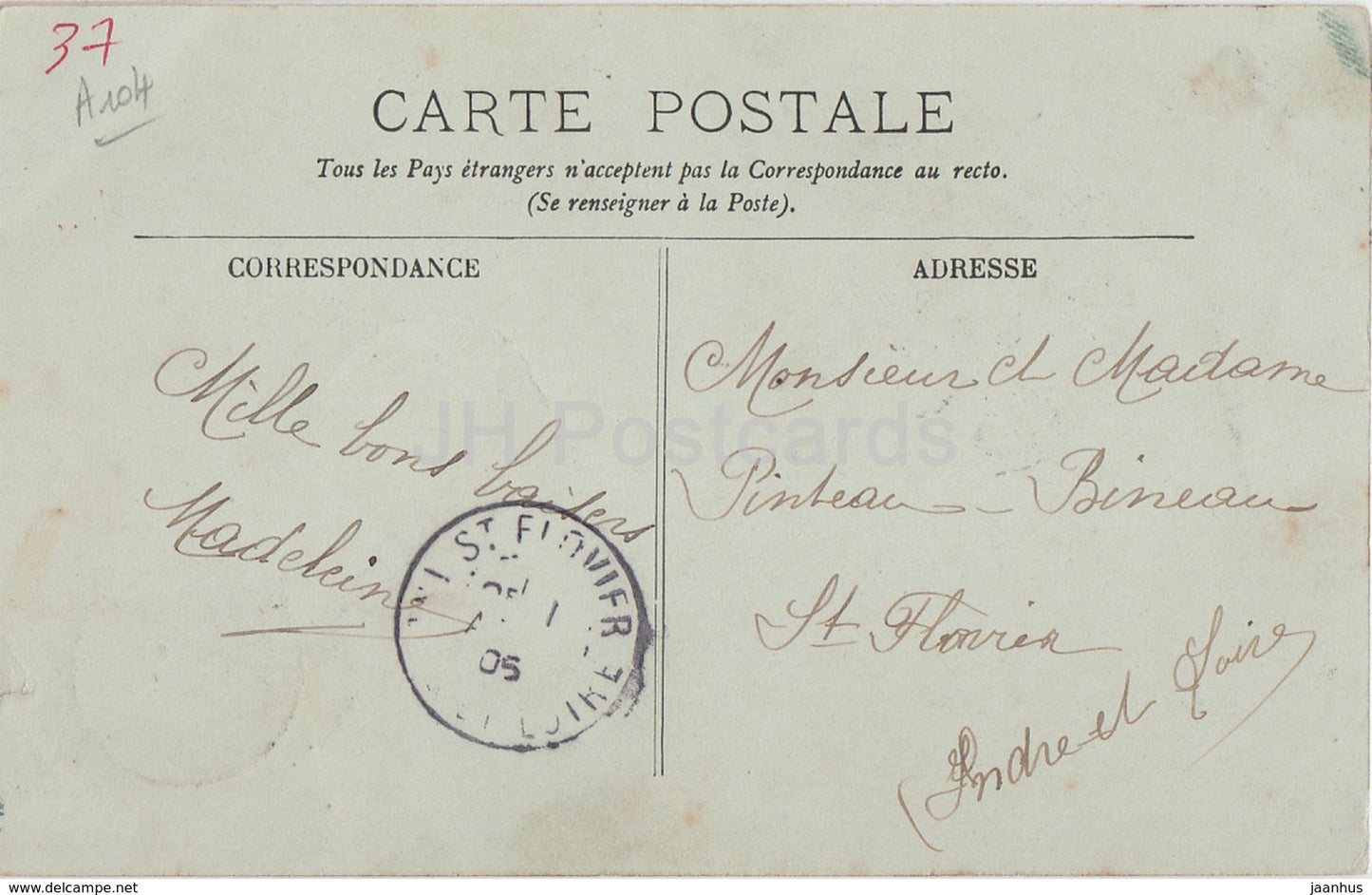 Langeais - Le Chateau - La Facade Interieure - La Partie droite - Schloss - 11 - alte Postkarte - 1905 - Frankreich - gebraucht