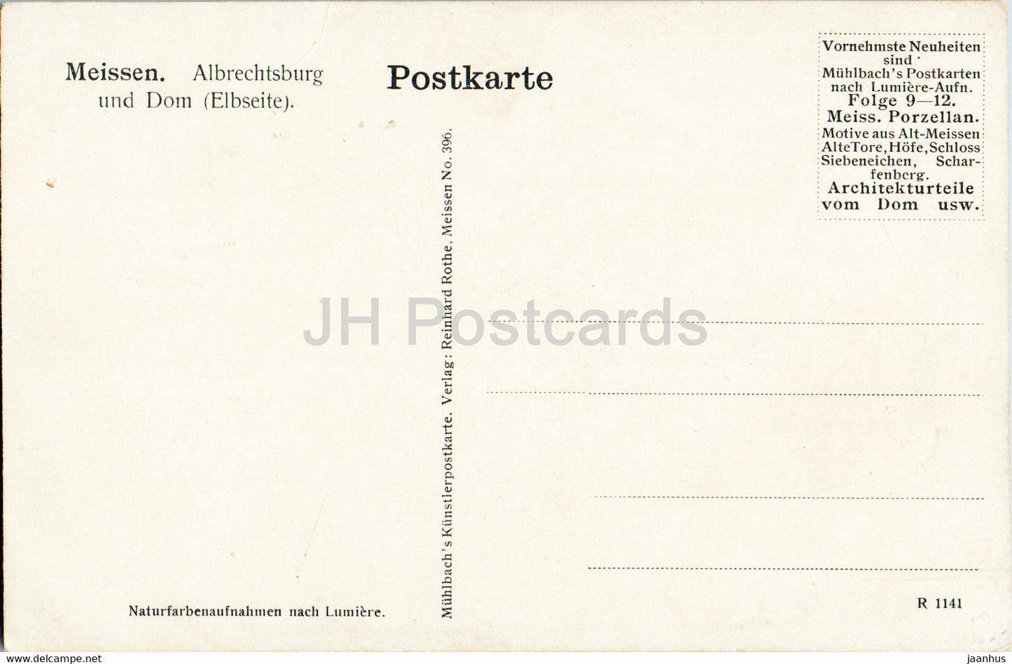 Meissen - Albrechtsburg und Dom - Elbseite - cathedral - old postcard - Germany - unused