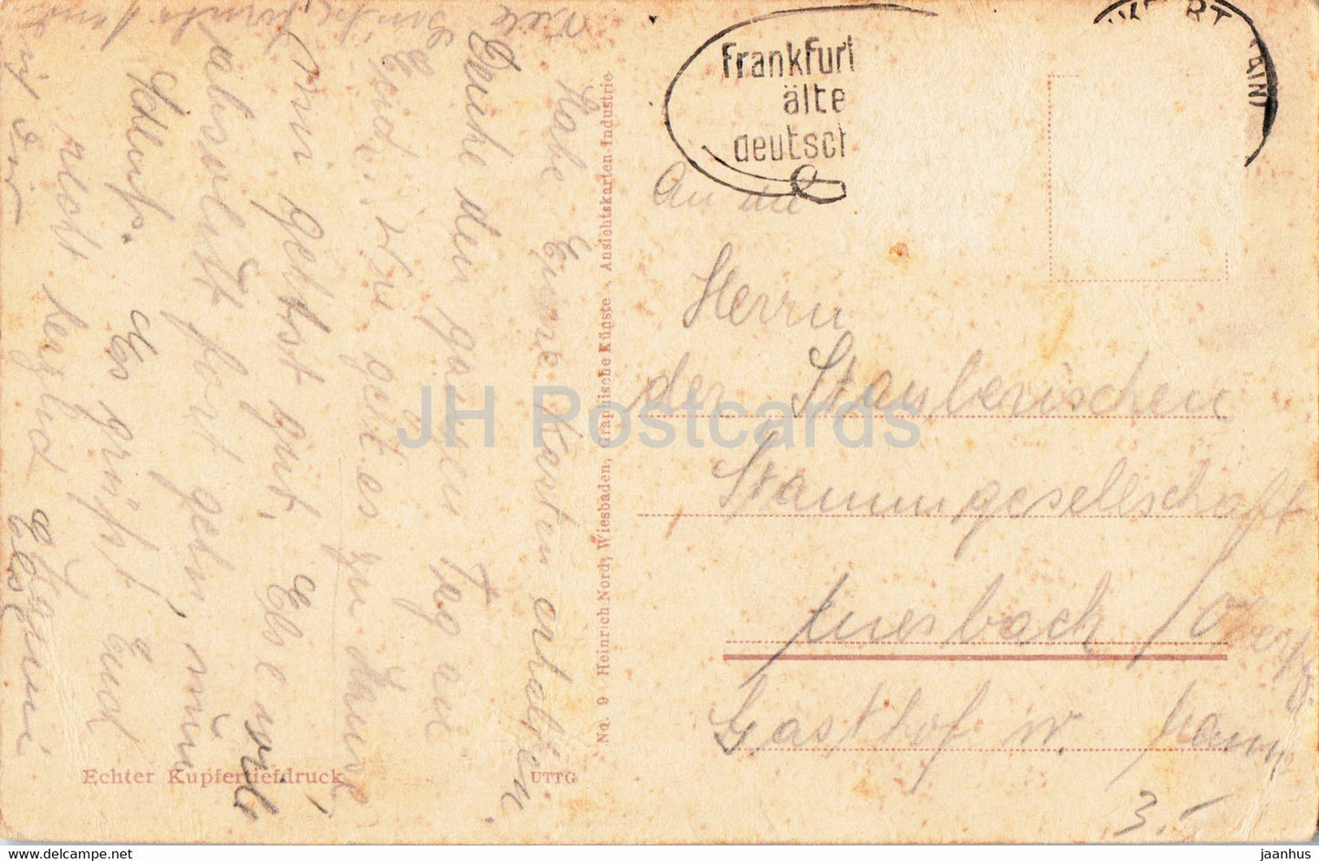 Frankfurt a M - Hauptwache - Blick in die Zeil - tram - old postcard - Germany - used