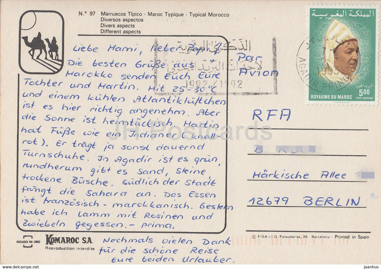 Typical Morocco - Morocco Folk Costumes - horse - 1993 - Morocco - used