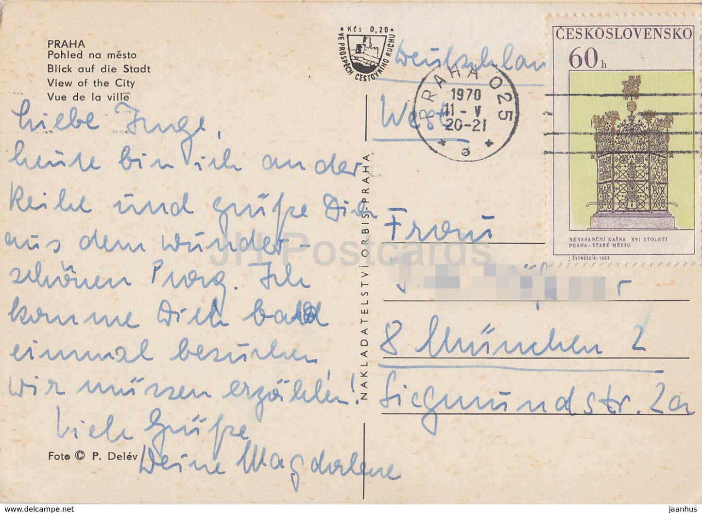 Praha - Prag - Stadtansicht - Tschechoslowakei - Tschechische Republik - 1970 - gebraucht