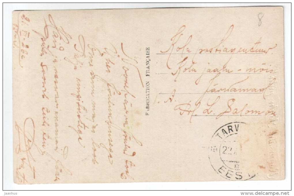 Christmas Greeting Card - christmas tree - gifts - CEKO 1206 - old postcard - circulated in Estonia 1926 - used - JH Postcards