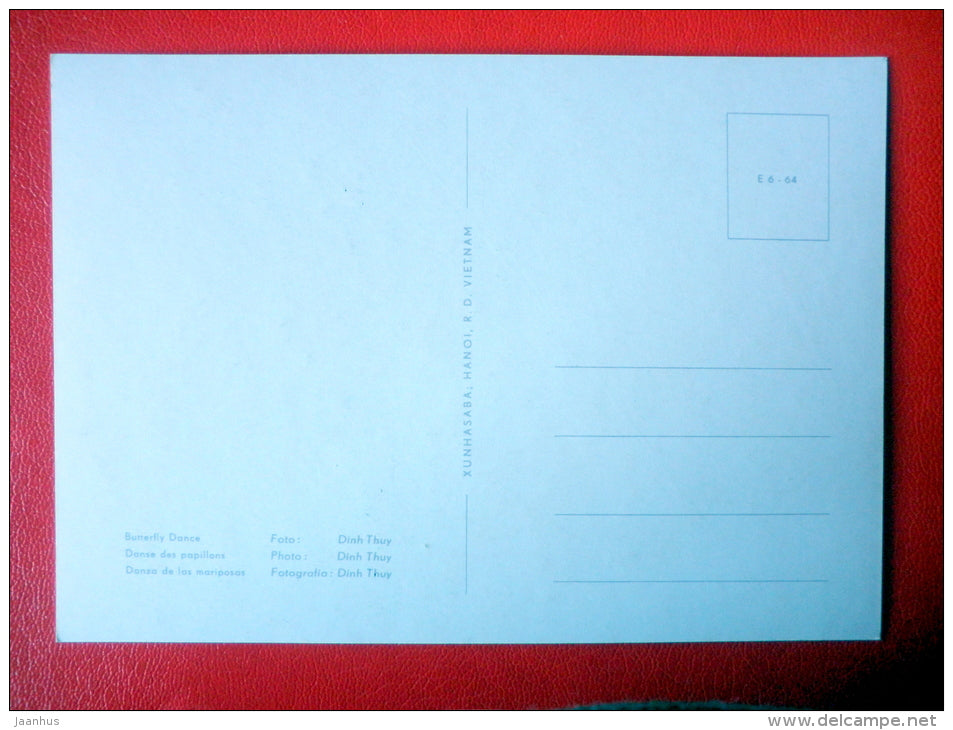 Butterfly Dance , 2 - Vietnamese Folk Dance - folk costumes - old postcard - Vietnam - unused - JH Postcards