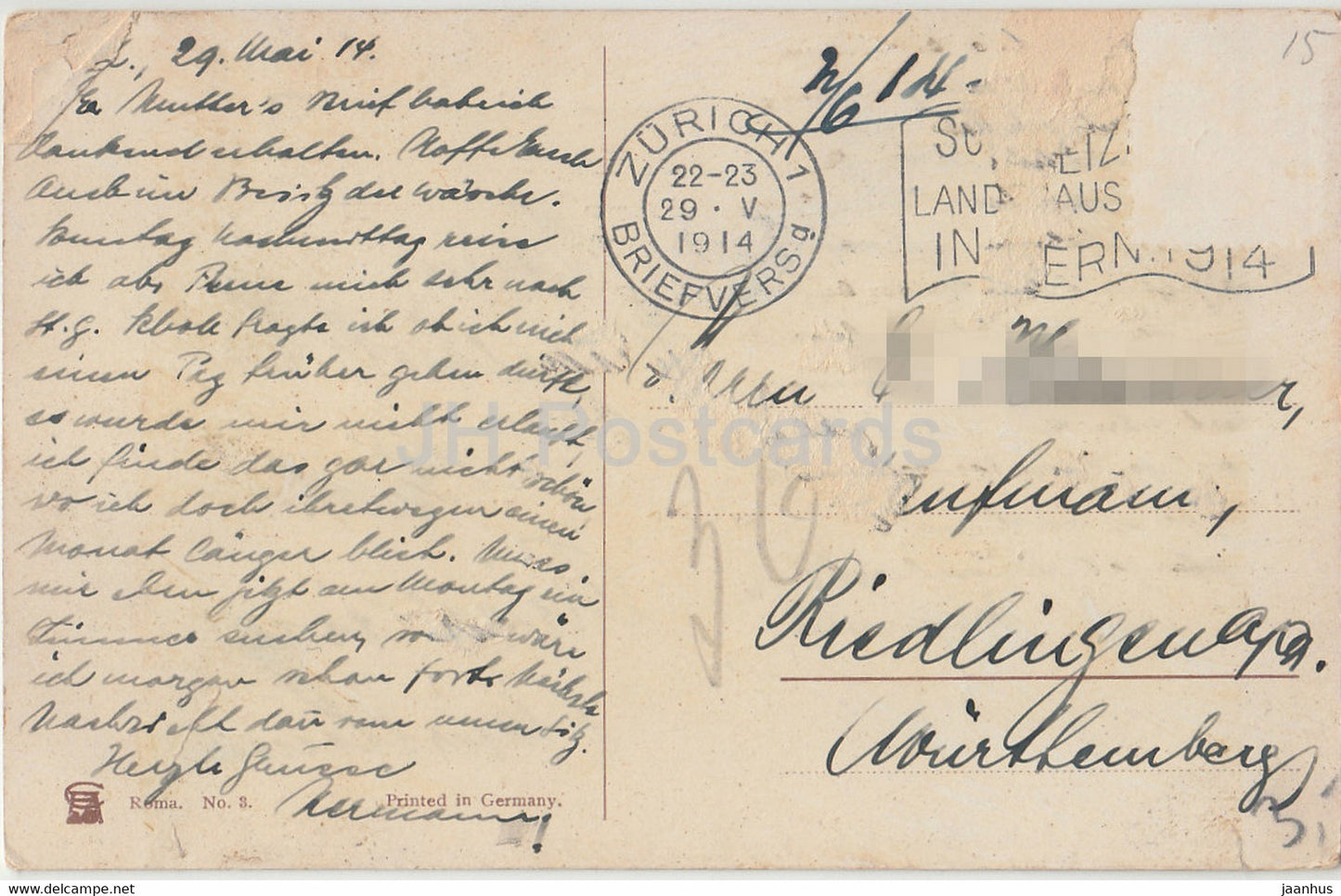 Roma - Rome - Chiesa S Pietro e Castello S Angelo - illustration by Perlberg - old postcard - 1914 - Italy - used