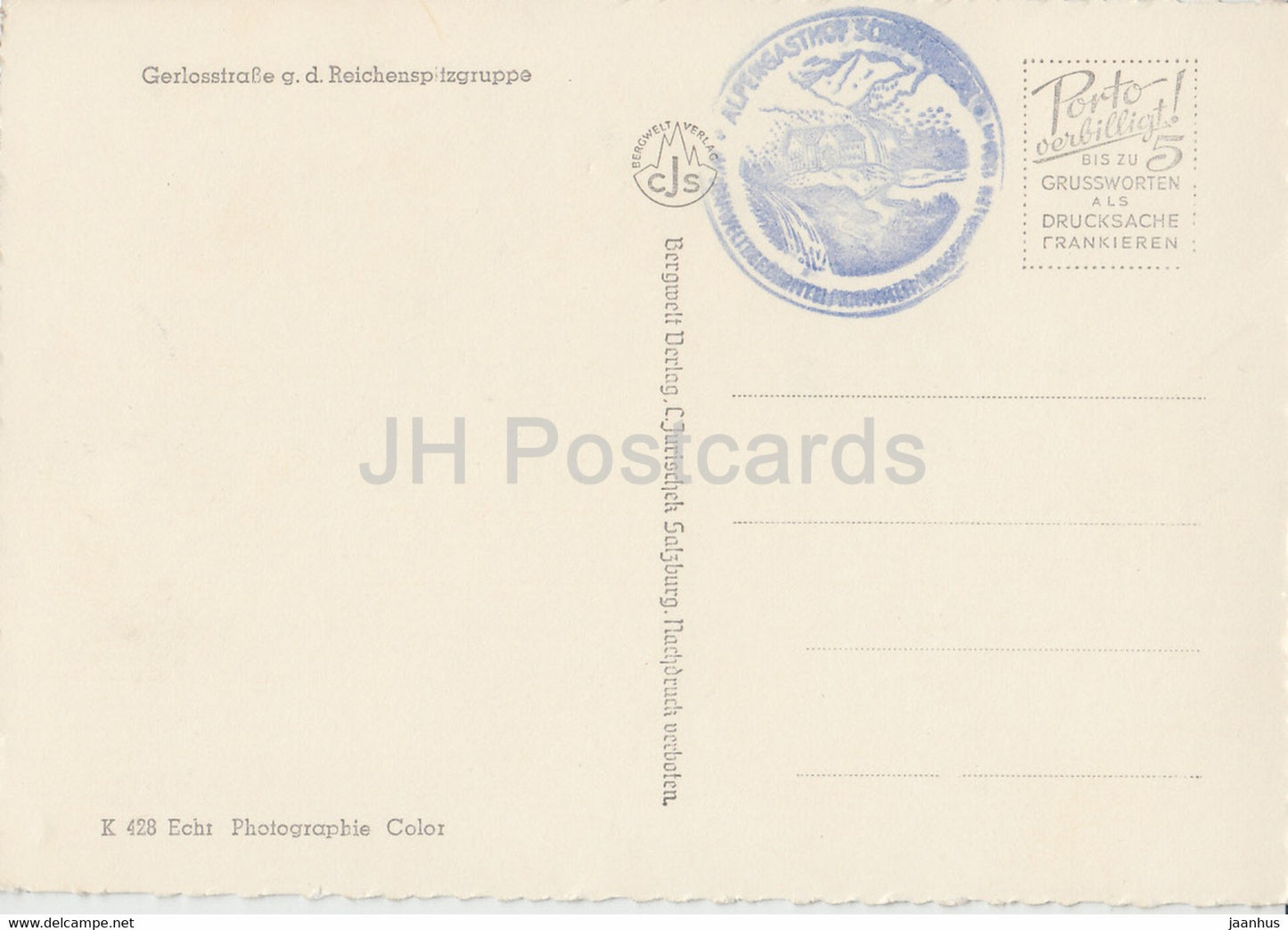 Gerlosstrasse gd Reichenspitzgruppe - vieille voiture - Autriche - inutilisée
