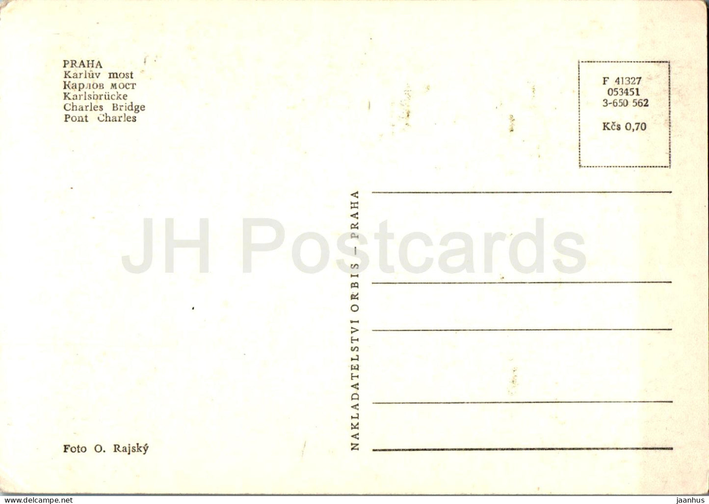 Praha - Prague - Karluv Most - Charles Bridge - 41327 - Czech Republic - Czechoslovakia - unused