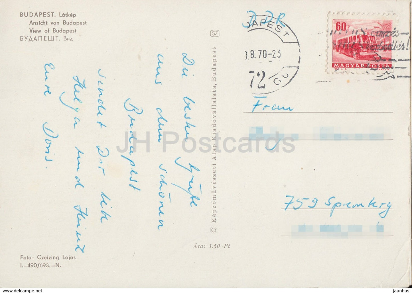 View of Budapest - bridge - 1970 - Hungary - used